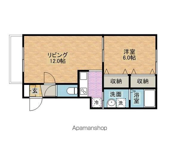 プラザ文教台C(1LDK/2階)の間取り写真