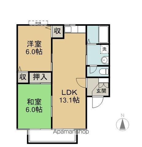 サンビレッジ横川(2LDK/1階)の間取り写真
