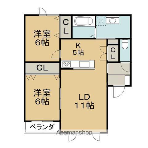 GRANCIS(2LDK/3階)の間取り写真