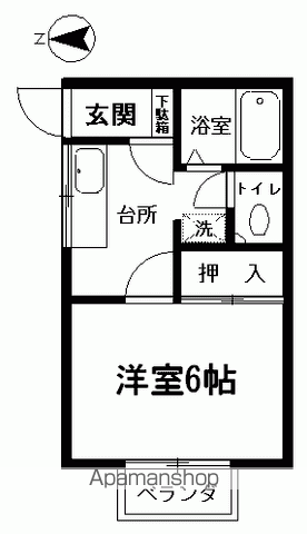 コーポエトワール(1K/1階)の間取り写真
