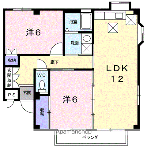 WIN-F(2LDK/1階)の間取り写真