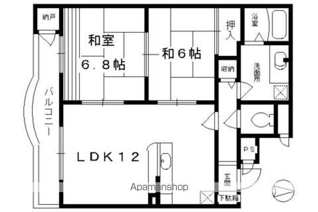ラクロス丹波橋(2LDK/2階)の間取り写真
