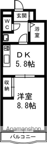 ハイムコターナ(1DK/2階)の間取り写真