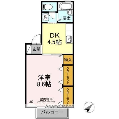 グリーンリバティー新蔵(1K/2階)の間取り写真