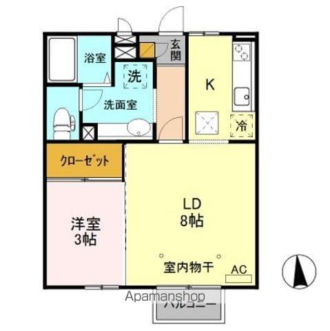 幸ー歩1024 A/B/C(1LDK/1階)の間取り写真