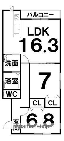 QUIET Ⅰ(2LDK/3階)の間取り写真