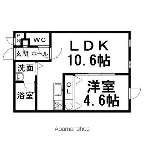 ヴァンドーム青葉(1LDK/2階)の間取り写真