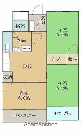 宮島パークハイネス(3DK/2階)の間取り写真