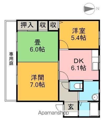 YS21 C棟(2DK/1階)の間取り写真