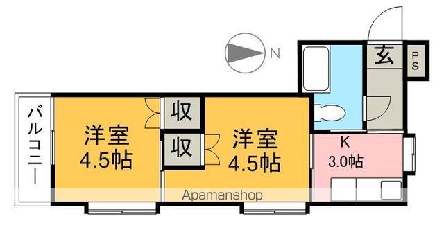 中野ハイツ(2K/3階)の間取り写真