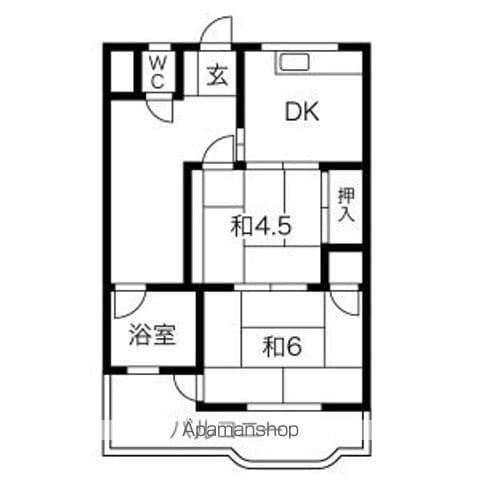 永田マンション(2DK/3階)の間取り写真