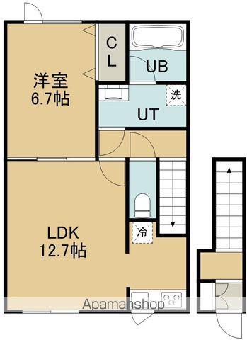 プレミール柏木(1LDK/2階)の間取り写真