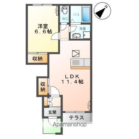 メゾンマーメイド(1LDK/1階)の間取り写真