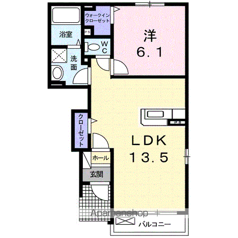 ヒルズタウンⅣ(1LDK/1階)の間取り写真