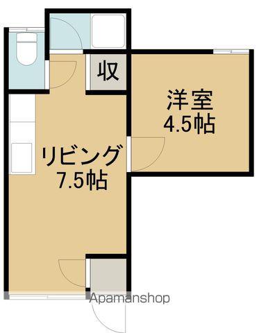 港ハイツ(1DK/2階)の間取り写真