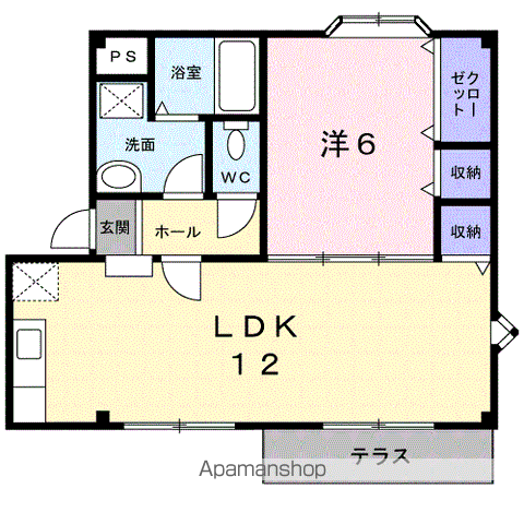 プラドール長渕C(1LDK/1階)の間取り写真