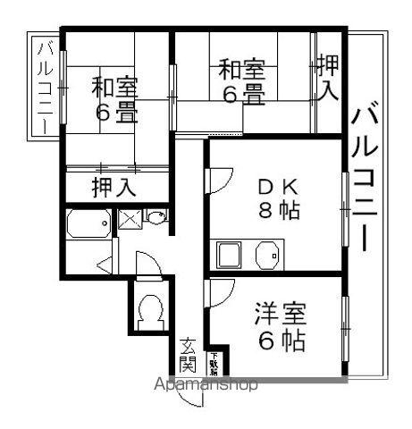 アルテミス(3DK/2階)の間取り写真
