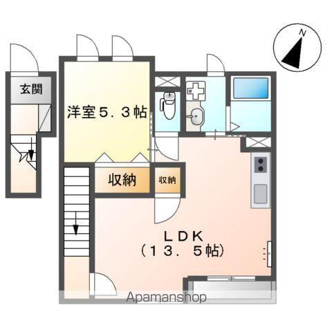 ルフラン(1LDK/2階)の間取り写真
