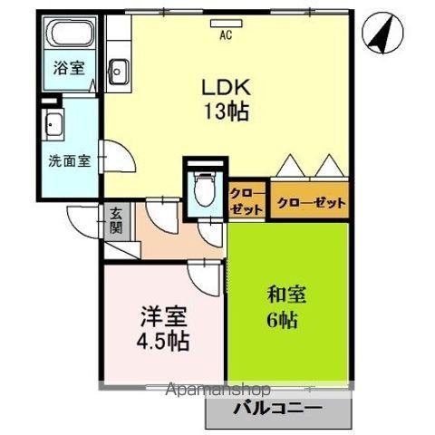 ベルヴェデール IMAI I(2LDK/2階)の間取り写真