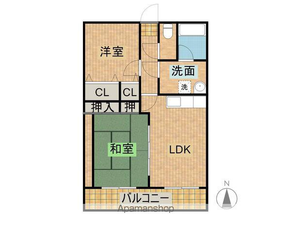 コモド花山手(2LDK/2階)の間取り写真