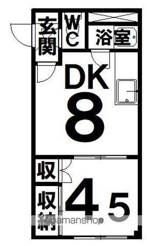 一番舘マンション(1DK/4階)の間取り写真