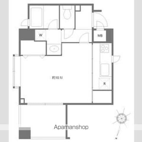 ガーデン代々木参宮橋(ワンルーム/1階)の間取り写真
