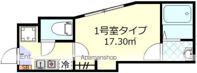 ディアマンテ北千住(1K/2階)の間取り写真