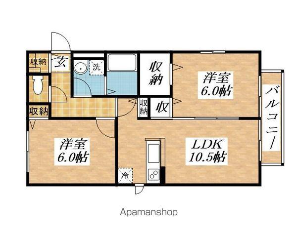 ルミエール藤(2LDK/2階)の間取り写真