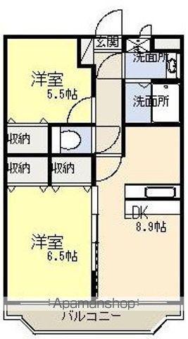 シャインフィル(2LDK/2階)の間取り写真