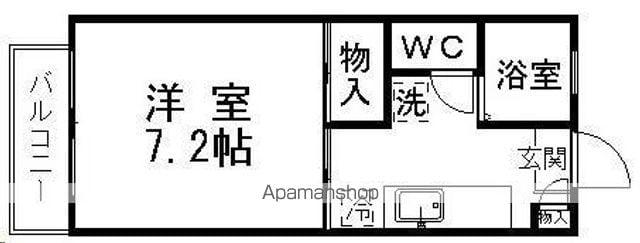 イースト18(1K/2階)の間取り写真