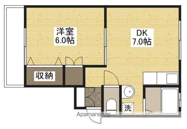 アーバンライフ中広(1DK/2階)の間取り写真