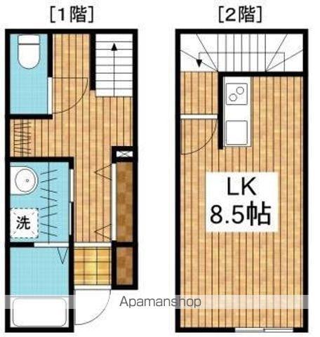 シャルムメゾンⅠ・Ⅱ(ワンルーム/1階)の間取り写真