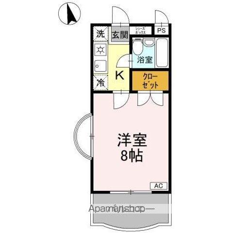 サンハイツ沖浜(1K/3階)の間取り写真