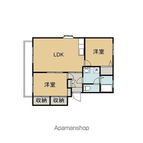 サンハイツ甲田 B棟(2LDK/1階)の間取り写真