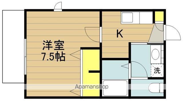 ドミール(1K/1階)の間取り写真