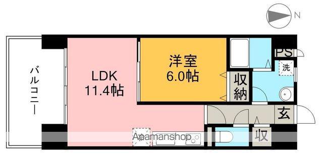 LOTUS COURT(1LDK/6階)の間取り写真