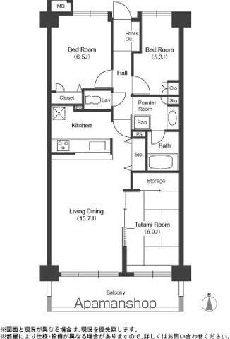 リーベスト東中山(3LDK/1階)の間取り写真