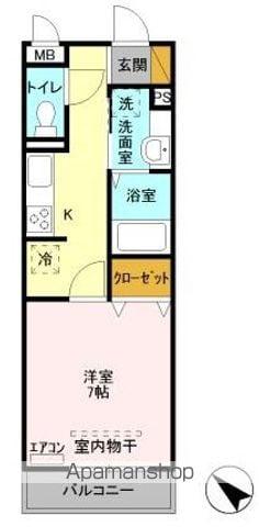 オズシティ(1K/1階)の間取り写真