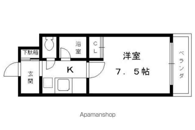 フォレスト七条(1K/4階)の間取り写真
