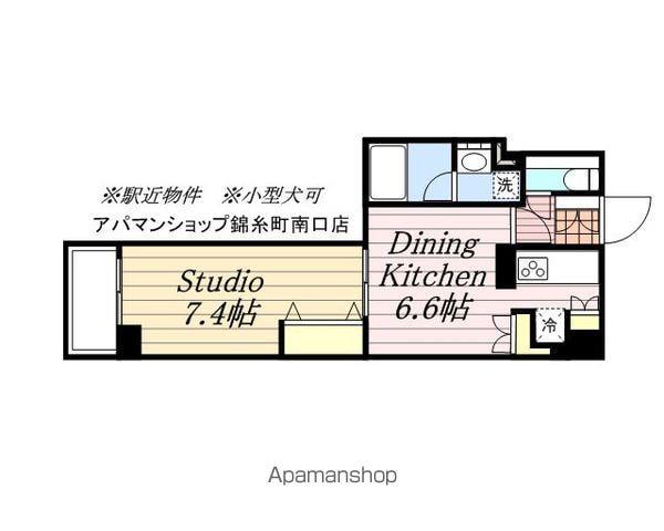 エスティメゾン錦糸町2(1DK/15階)の間取り写真