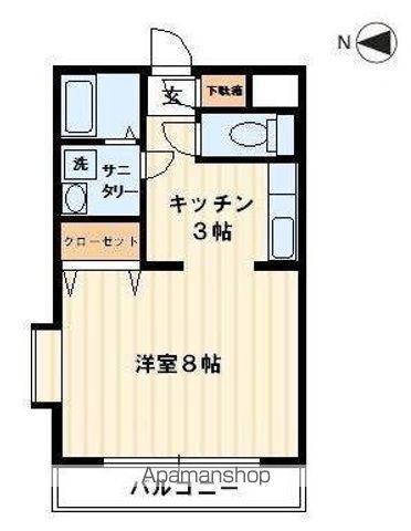 フラワーマンション(1K/1階)の間取り写真