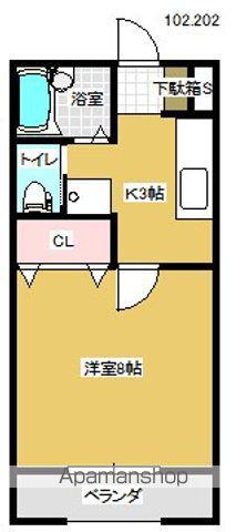 ベジタブルハイツ(1K/1階)の間取り写真