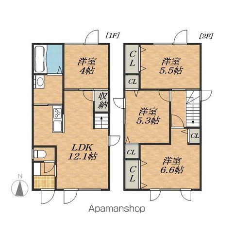 根室本線 帯広駅 バス乗車時間：12分 西１５条１丁目バス停で下車 徒歩5分 2階建 築1年(4LDK)の間取り写真