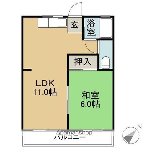 加藤アパート(1LDK/2階)の間取り写真