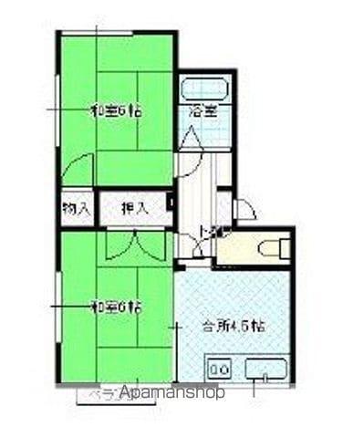 コーポなんぶA(2K/2階)の間取り写真