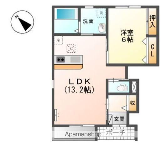 サンシャイン ヒルズ(1LDK/1階)の間取り写真