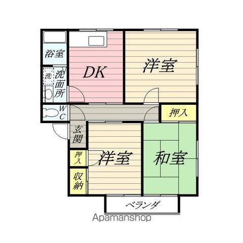 AI湘南すわちょう(3DK/2階)の間取り写真