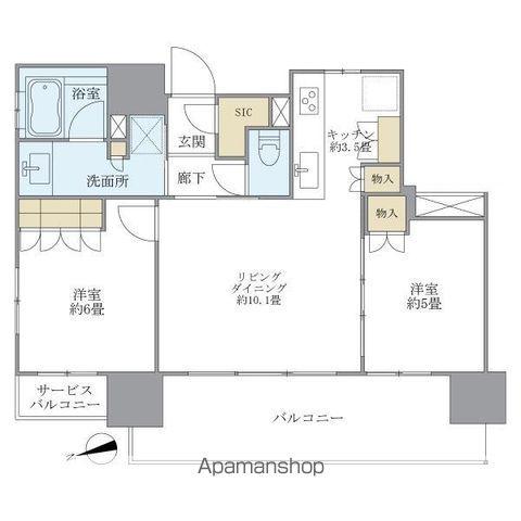 クレアホームズ千葉センタープレイス(2LDK/11階)の間取り写真