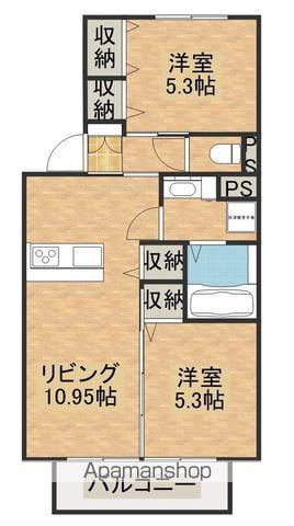 プランドール.IⅣ(2LDK/1階)の間取り写真