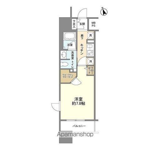 フレールコート東別院(1K/15階)の間取り写真